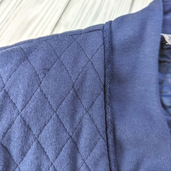 Neiman Marcus Vintage Quilted and Embroidered Button Down Jacket in Blue  Sz Lrg - Picture 8 of 11